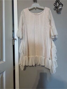 krazy kat Light Blush Crochet Top